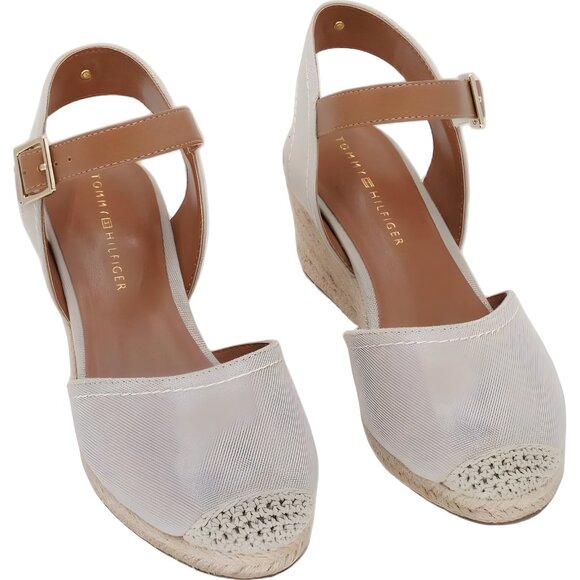 Tommy Hilfiger Nilsa Espadrille Wedge Sandals Light Natural Women US 7M - Picture 1 of 6